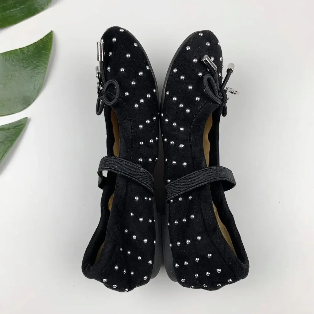 Sam Edelman Felicia Ballet Flats Black Studded Mary Jane Girls 10